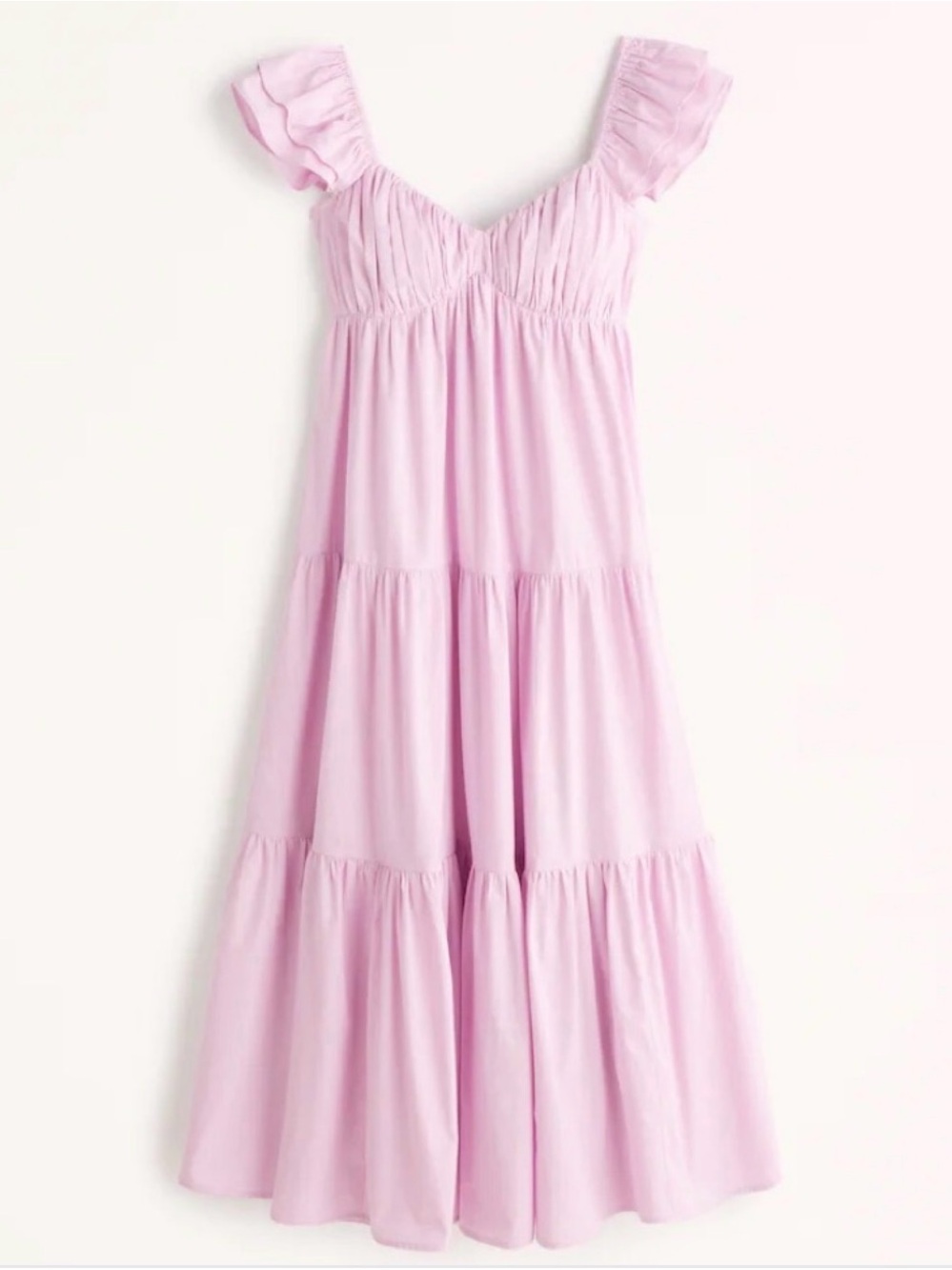 Light Pink Ruffle Strap Tiered Maxi Dress